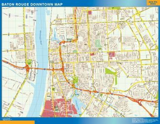 Biggest Baton Rouge downtown map