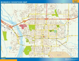 Biggest Bismarck downtown map