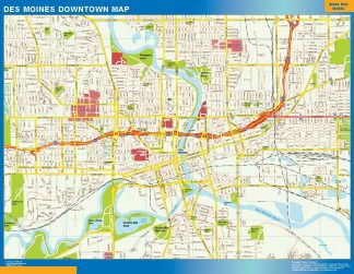 Biggest Des Moines downtown map