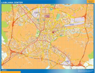 Biggest Liubliana downtown map