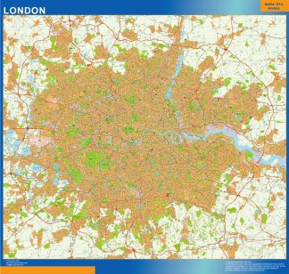 Biggest London Area laminated map