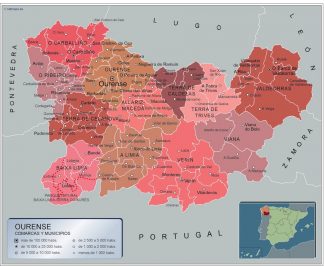 Biggest Municipalities Ourense map from Spain