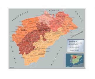 Biggest Municipalities Segovia map from Spain