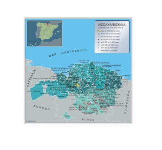 Biggest Municipalities Vizcaya map from Spain