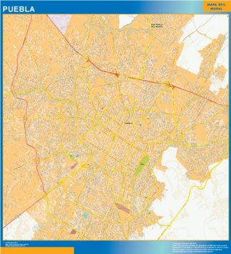 Biggest Puebla Centro map Mexico